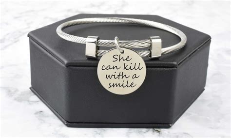 stainless steel cuff bracelet pink box|Solid Stainless Steel Open Cable Inspirational Charm Bracelet By .